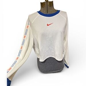 Nike Women's White Mesh Jersey with Blue Accents